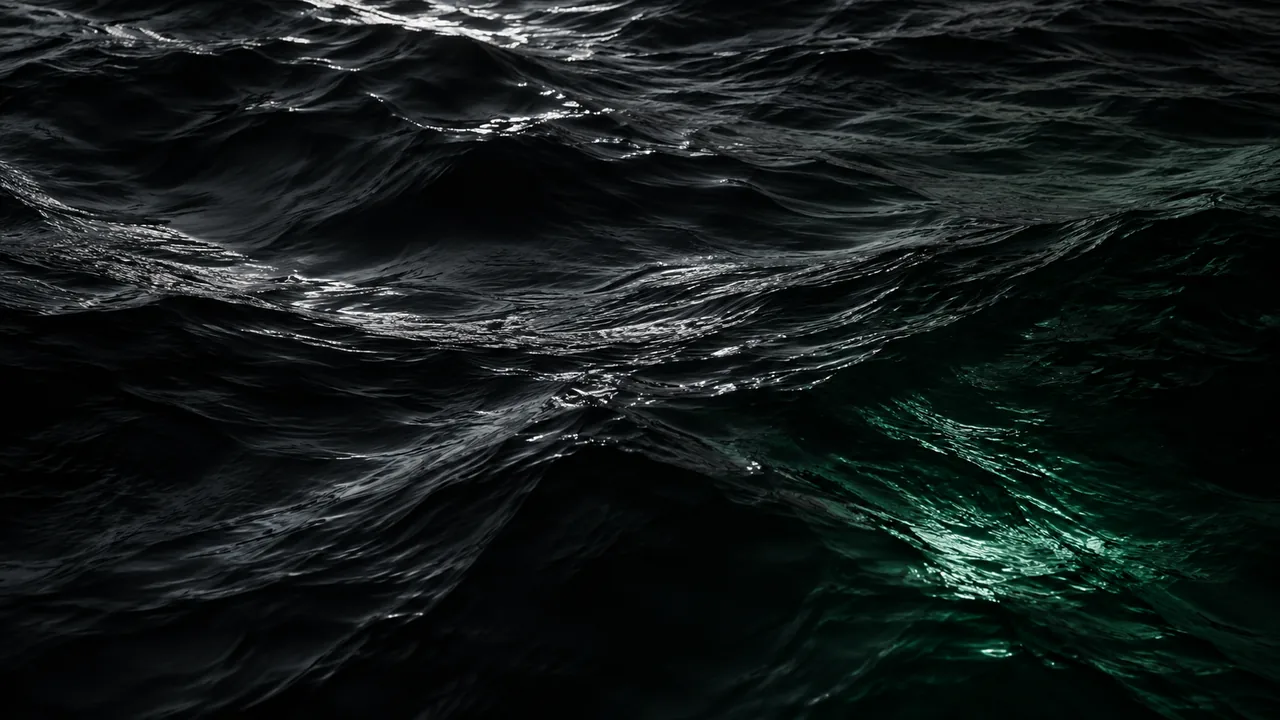 Calm water beside a concrete architectural facade